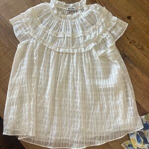 Do Be ruffle white shirt size M